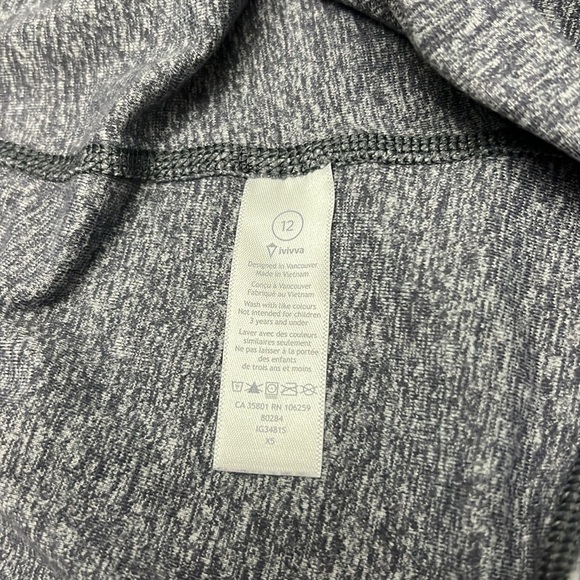Ivivva Girls size 12 Fours a Charm 4-way Gray Wrap Cardigan Sweater - Picture 4 of 6